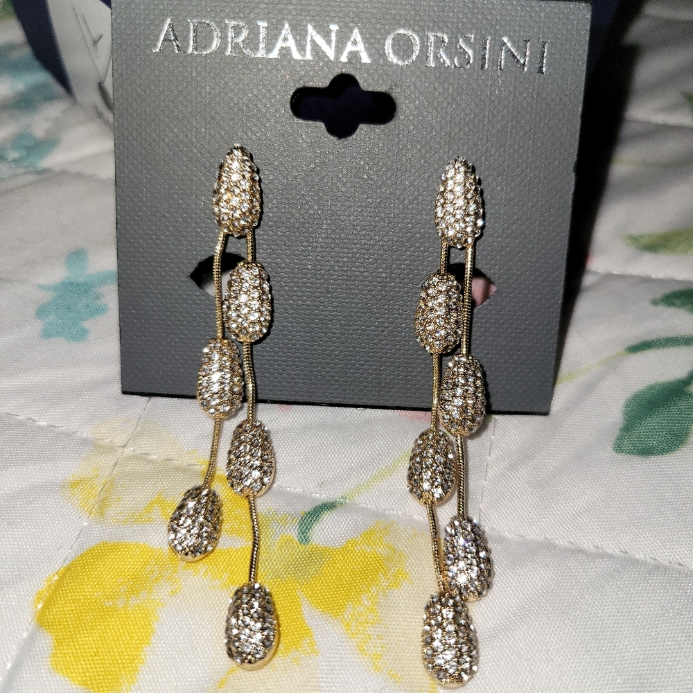 Nadri Gold Pave CZs Drop layered earrings Stunningly Unique 😍